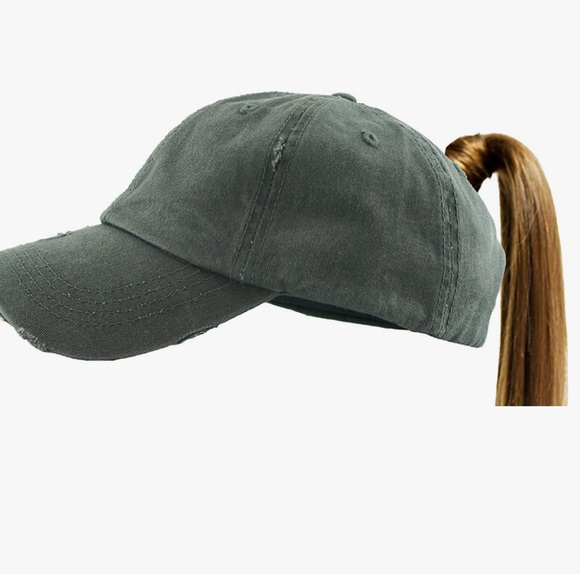 Ponytail opening cap Distressed Baseball Hat Cap - Picture 5 of 5